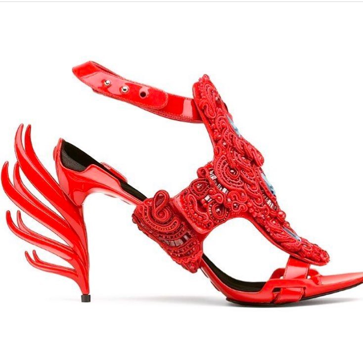 Red Open Toe High Heels Strap Sandals.