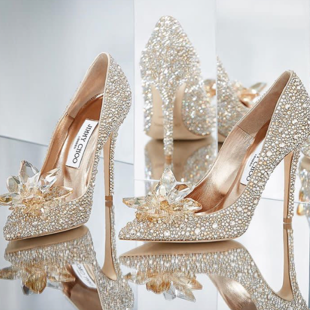 silver shoes with bling