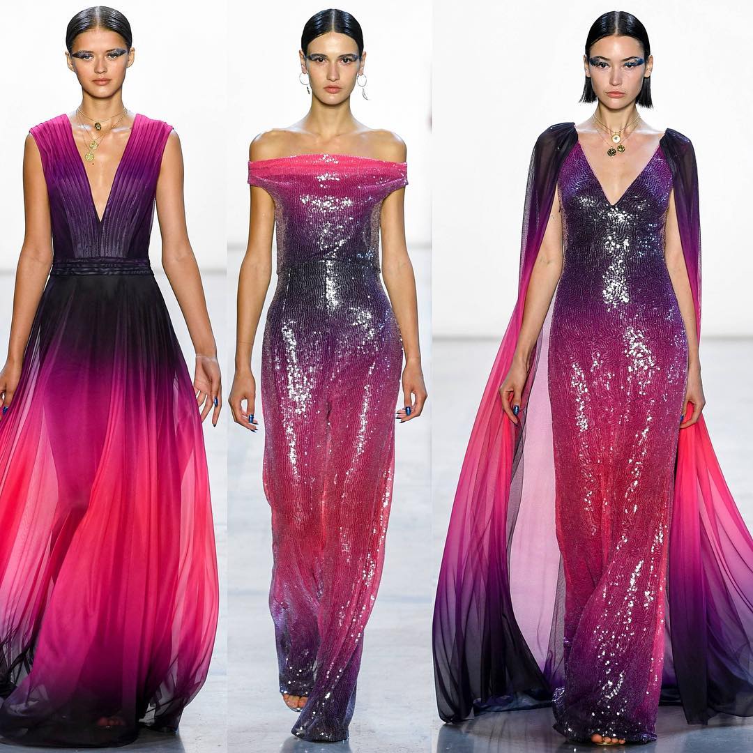 Dark Purple Ombre Sequin Dresses