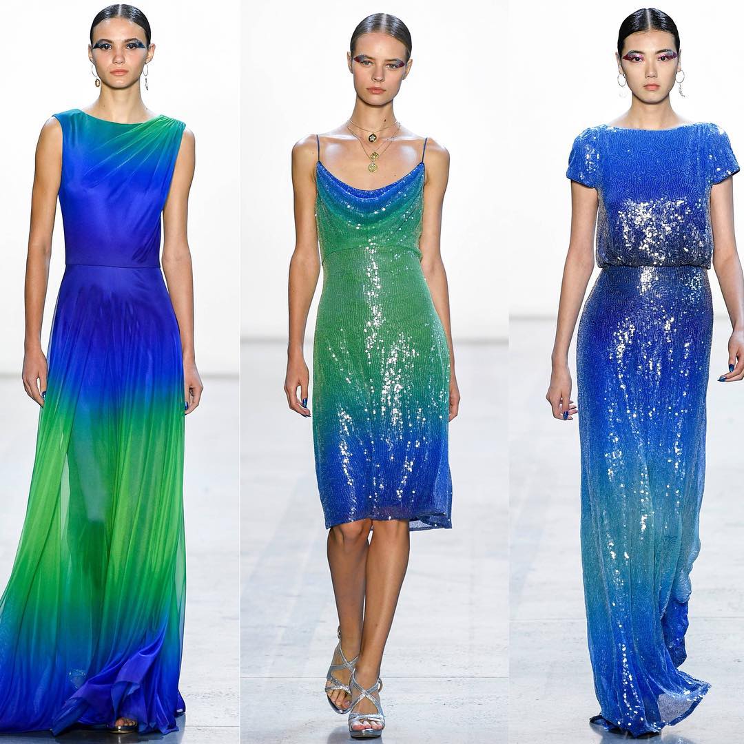 Torquise Blue And Green Sequin Dresses.