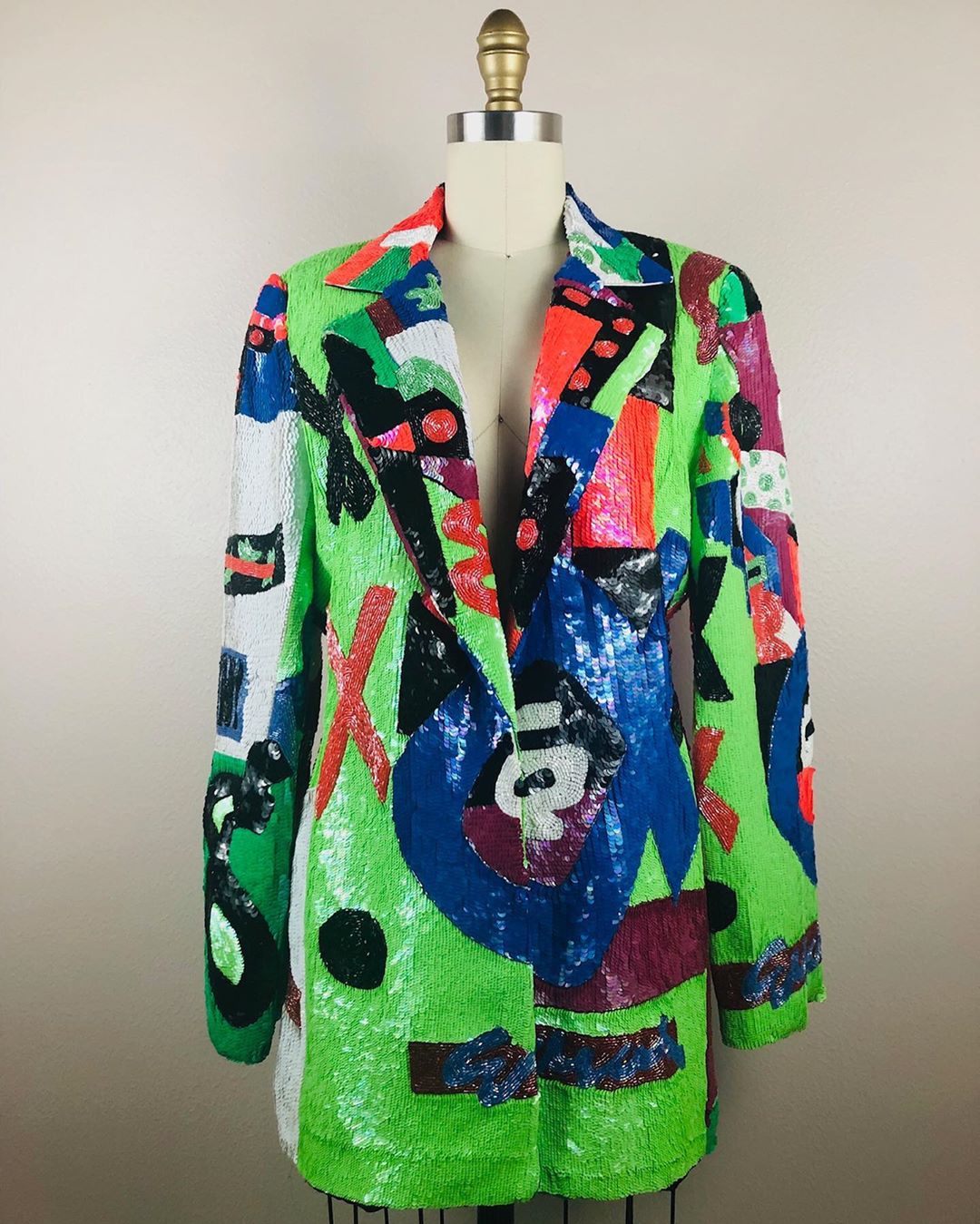 Neon Colorful Sequin Blazer Dress.