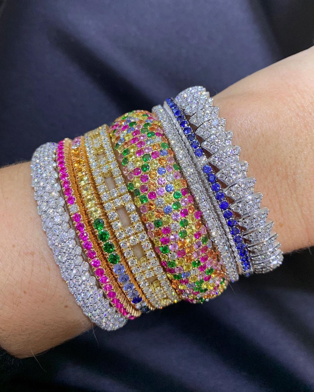 Best Jewelry Online: Rainbow Inspired Colourful Rhinestone Bangles