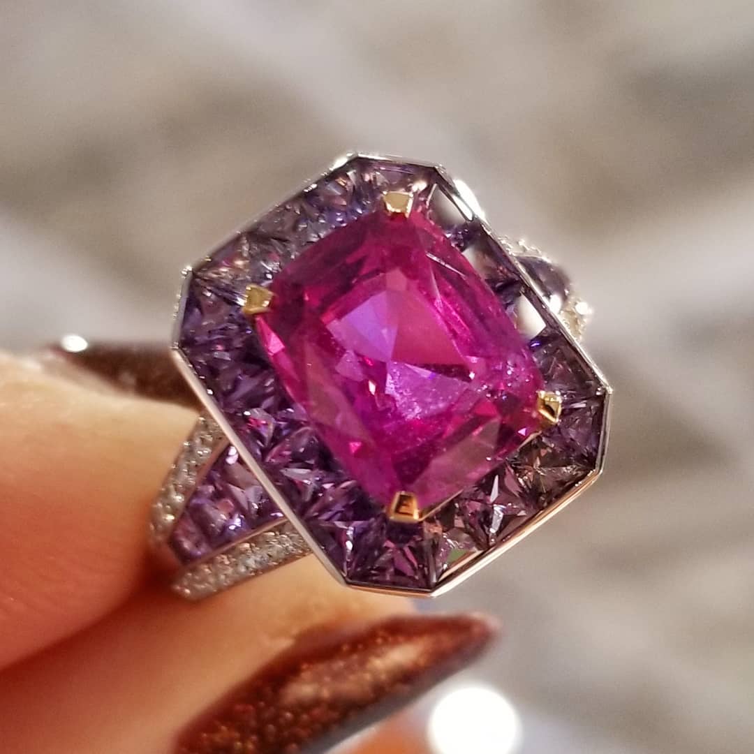 Best Jewelry Online: Amethyst and Pink Diamond Ring