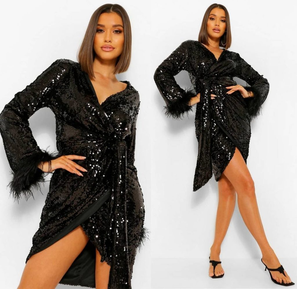 burgundy turtleneck dress Velvet Long Sleeve Ruched Mini – IRHAZ Backless Bra in Delhi, Style:B party&event dresses