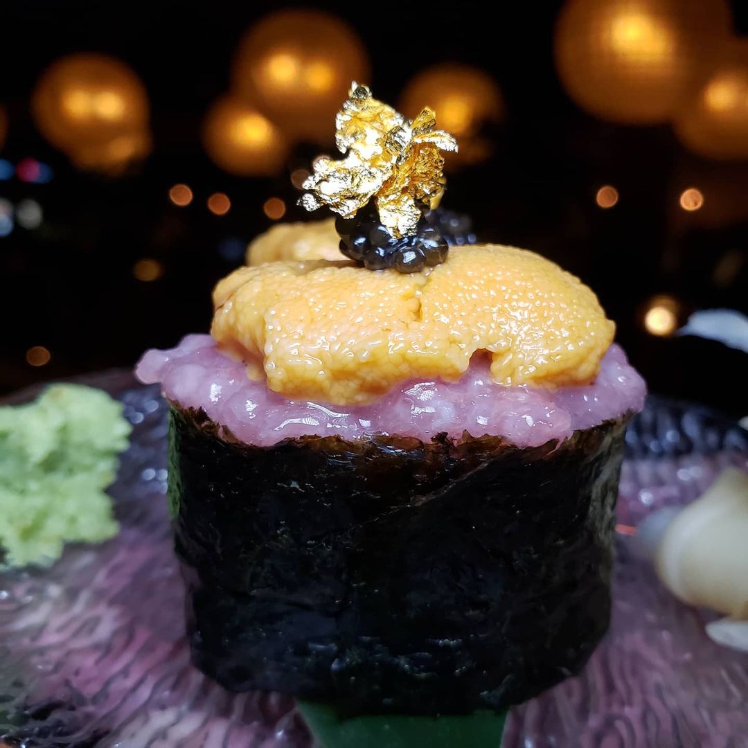 Sushi with Edible Gold! Oh, you  Mouth Watering?