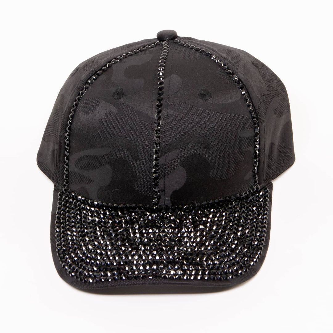 Bling BASEBALL CAPS Black Rhinestones DIY Baseball Cap