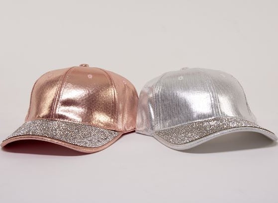 Silver and Gold Sequin Baseball Caps