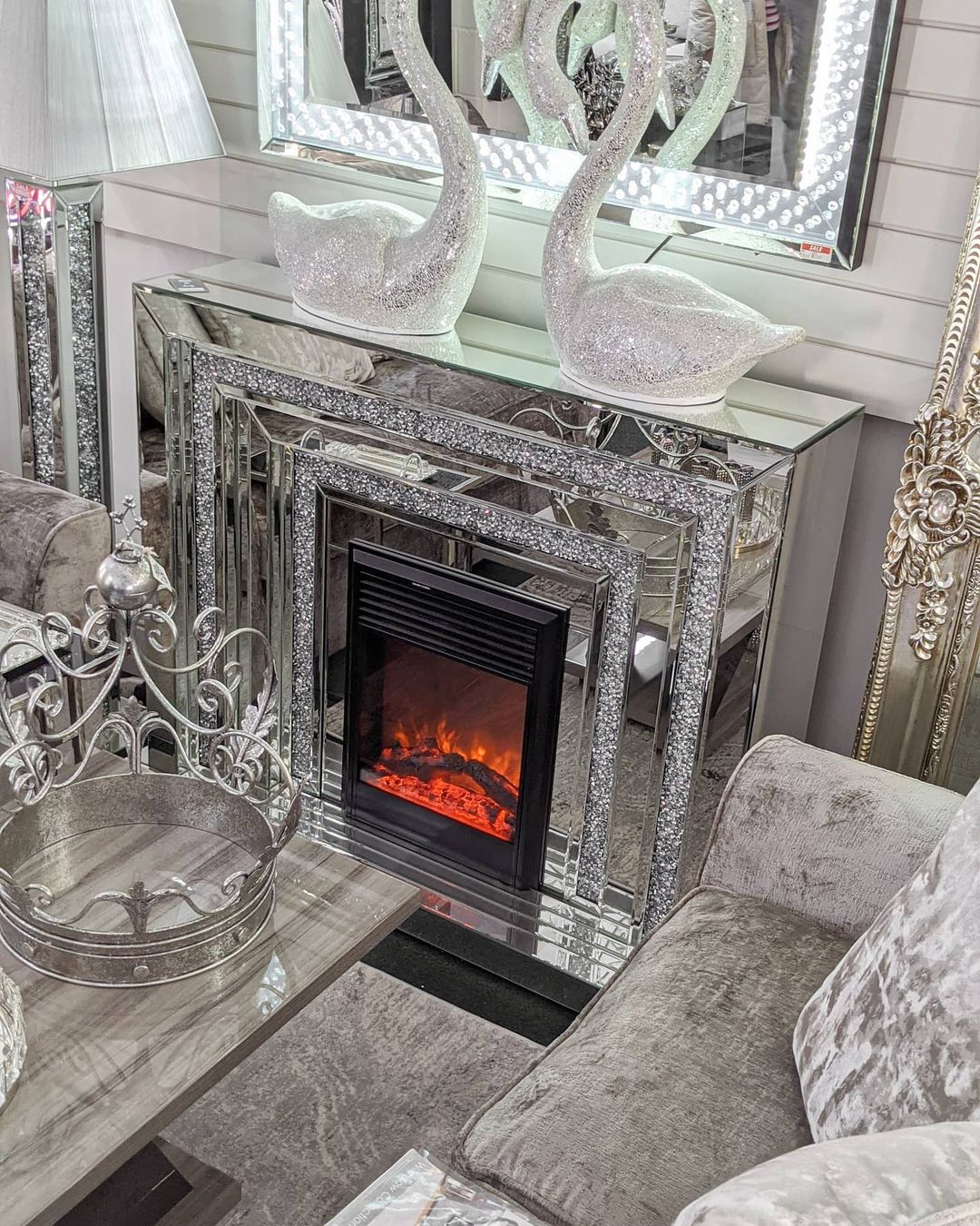 Bling for Your HOME Bling Cosy Vibes Stunning Glass Fire Places