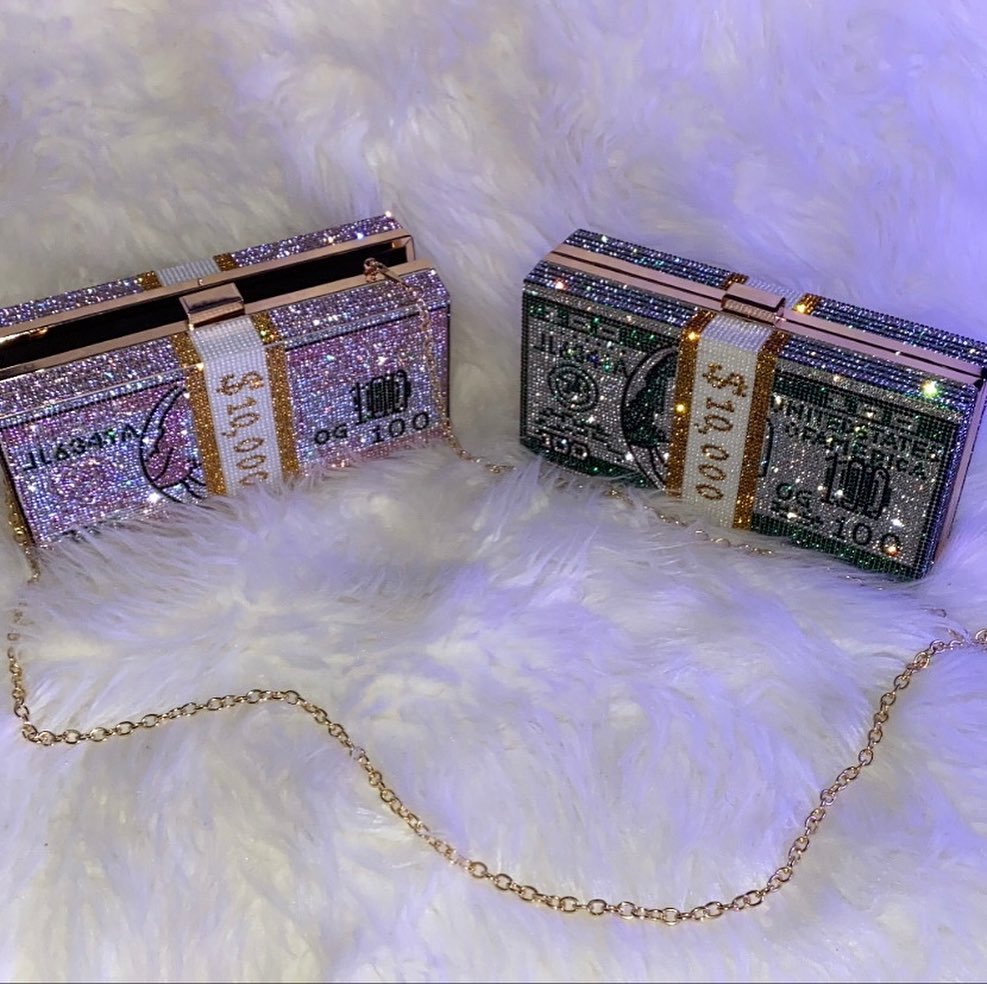 BLING BAGS to Update Your Glamour Accessories Count The Stack Evening Clutch with Rhinestones