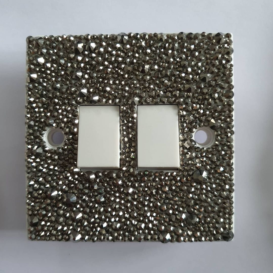 Bling for Your HOME Elegant Black Rhinestone Wall Switch Panel Cover