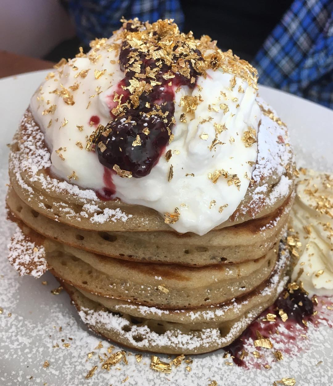 Gold Flakes on Pancakes