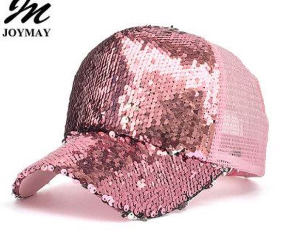 Bling BASEBALL CAPS Glittering Rose Gold Sequin Baseball Cap