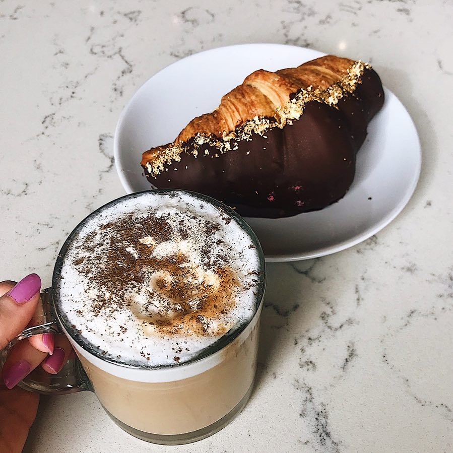 A Chocolate Croissant Dusted with Gold