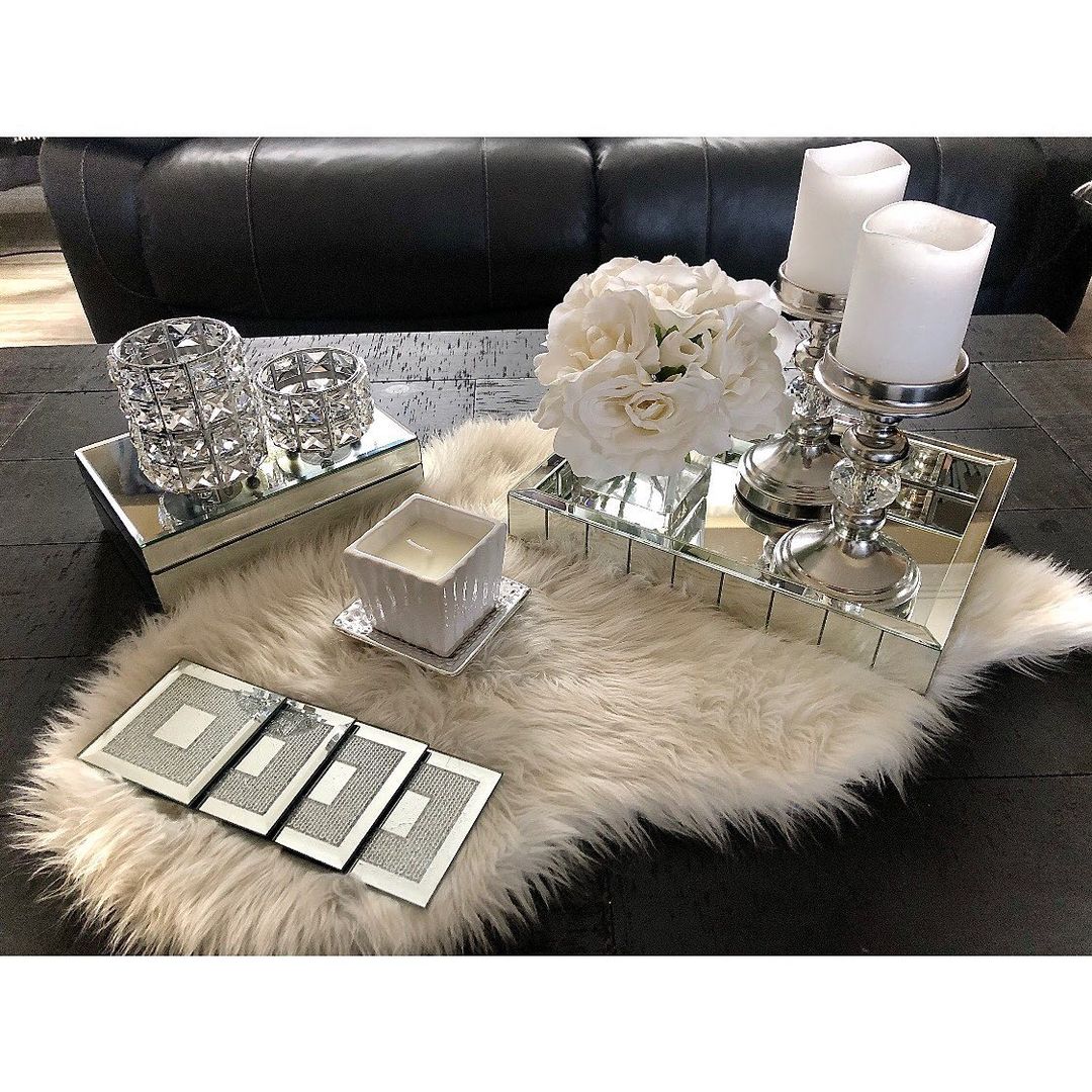 Bling for Your HOME Center Table Crystal Home Decor with Round Organizer and Candle Stand