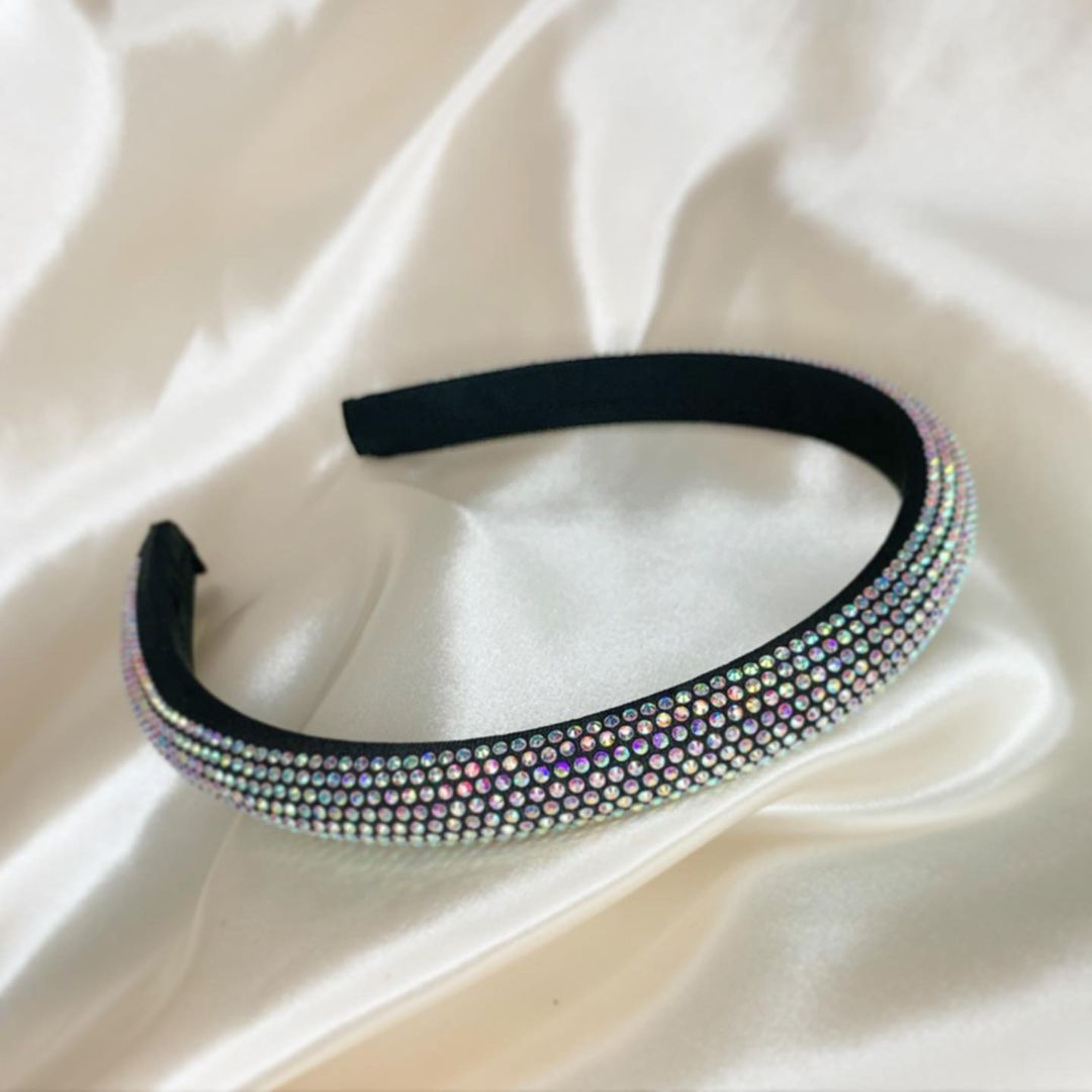 Black Headband with Rhinestones