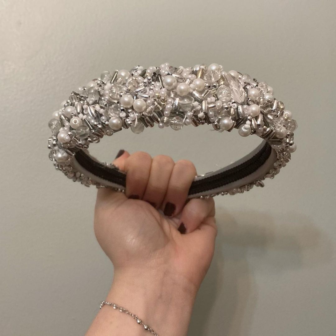 Glittering Hairband with Pearls and Rhinestones