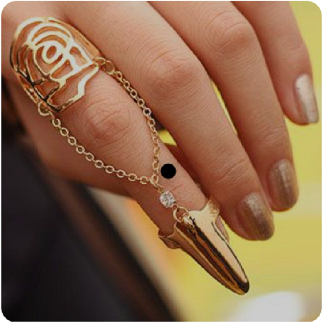 Nail ring bling Ancient Glamour Nail Ring with the Modern Twist Finger Ring