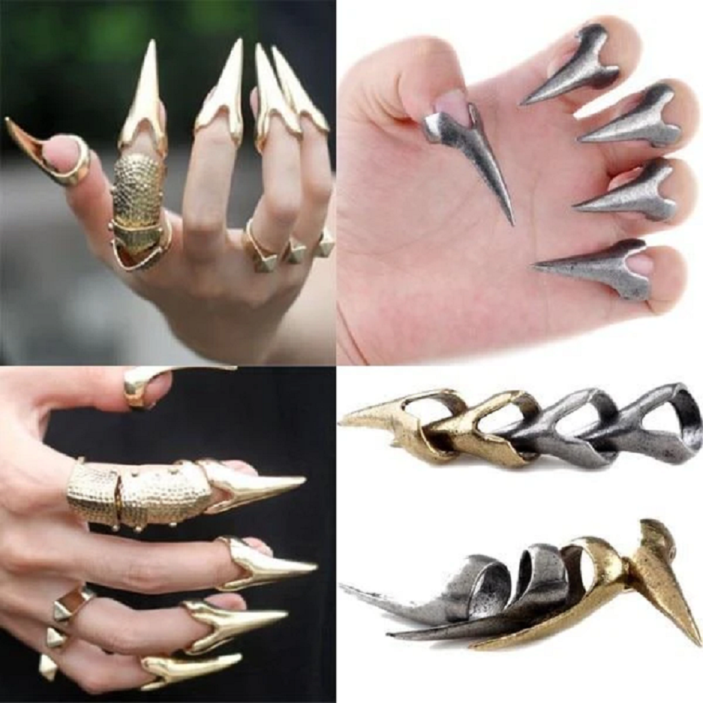 Nail ring bling Retro, Gothic Eagle Claw Nail RIng in Gold and Silver