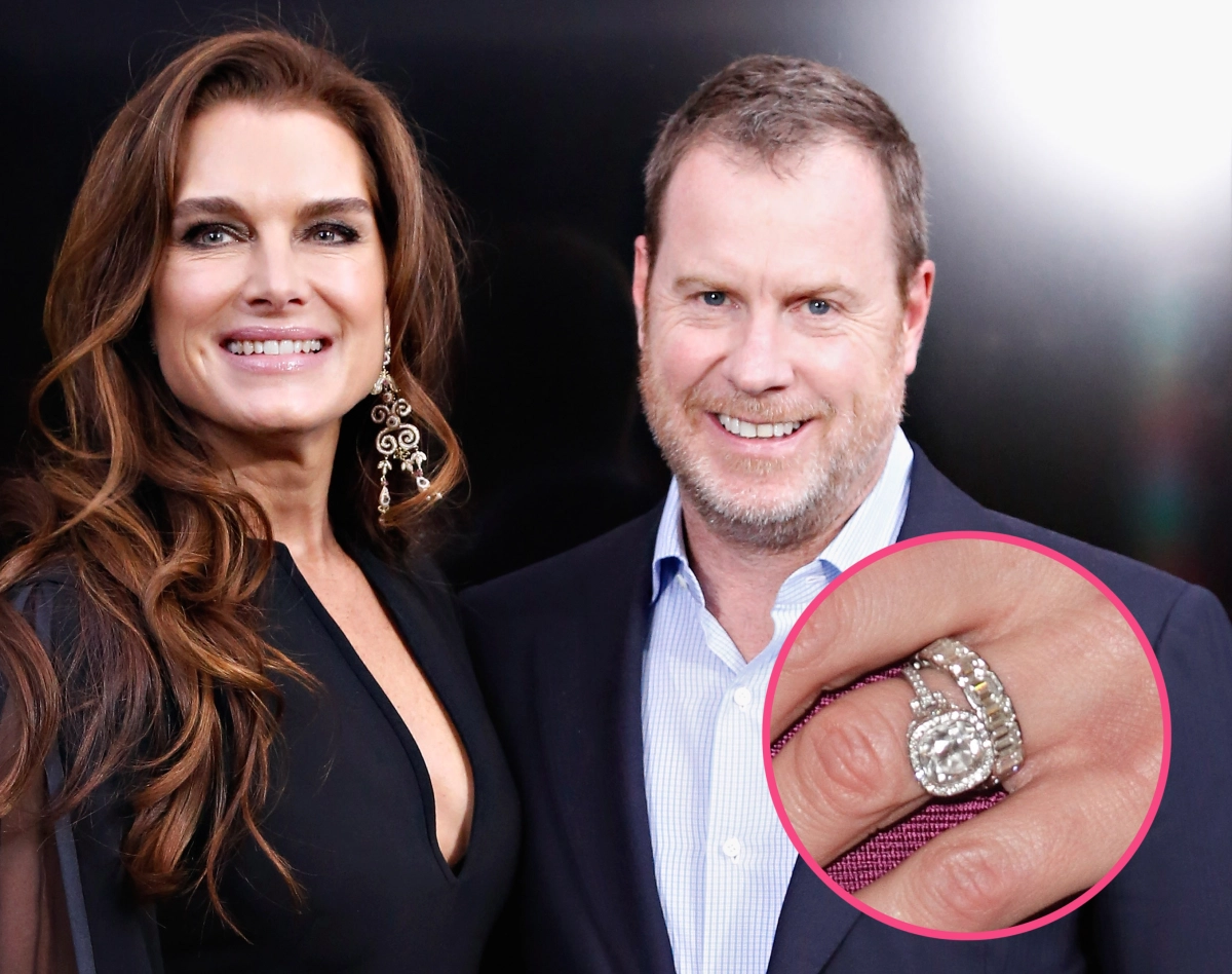 Celebrity Jewelry Brooke Shields Wears Her Antique Platinum and Gold Diamond Ring