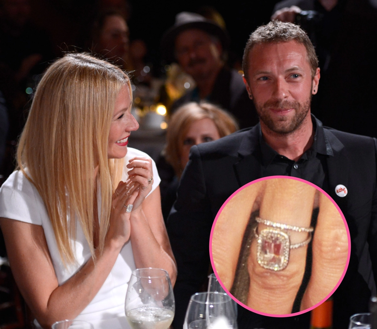 Celebrity Jewelry Gwyneth Paltrow Wears Her Square Cut Glittering Diamond Ring