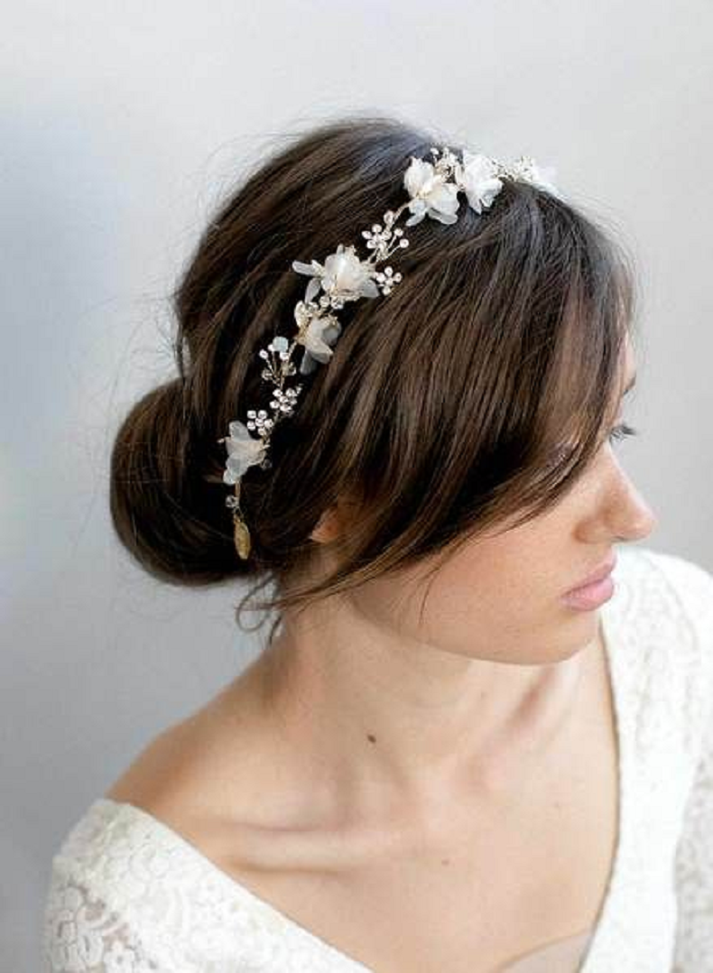 Bling wedding accessories Simple and Classy Floral Pattern with Rhinestones Bridal Headpiece