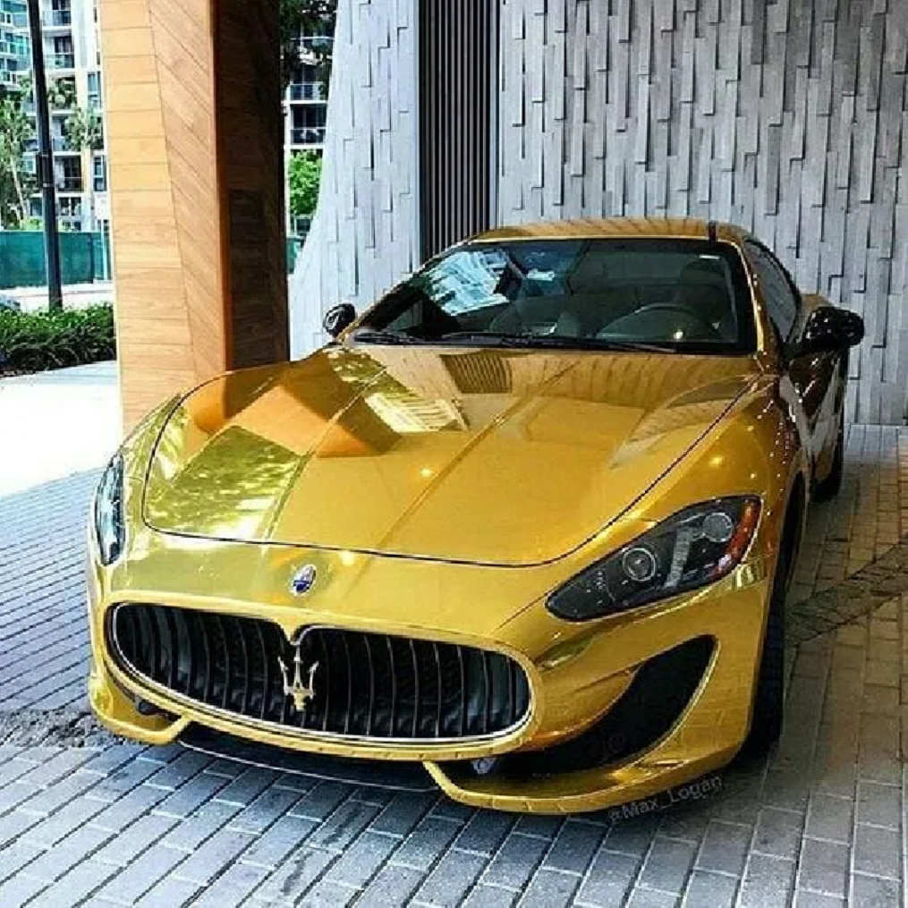 Bling wrapped cars Maserati Car In Glittering Gold