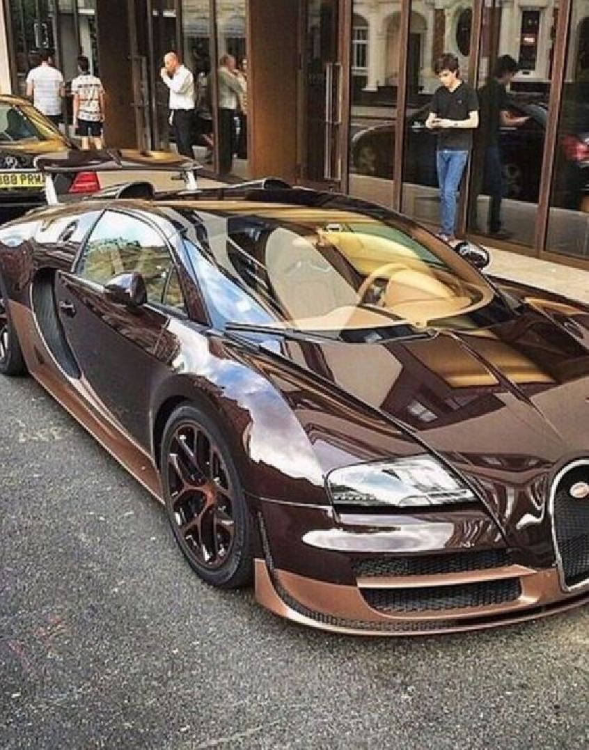 Bling wrapped cars Sparkling Brown with Black Accents Bugatti Car