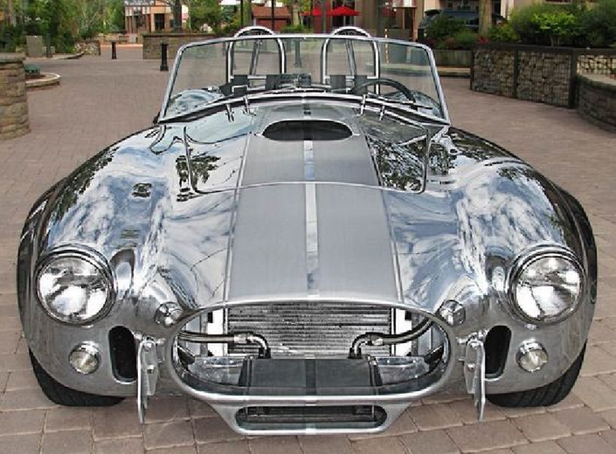 Bling wrapped cars Shining Silver Shelby Cobra