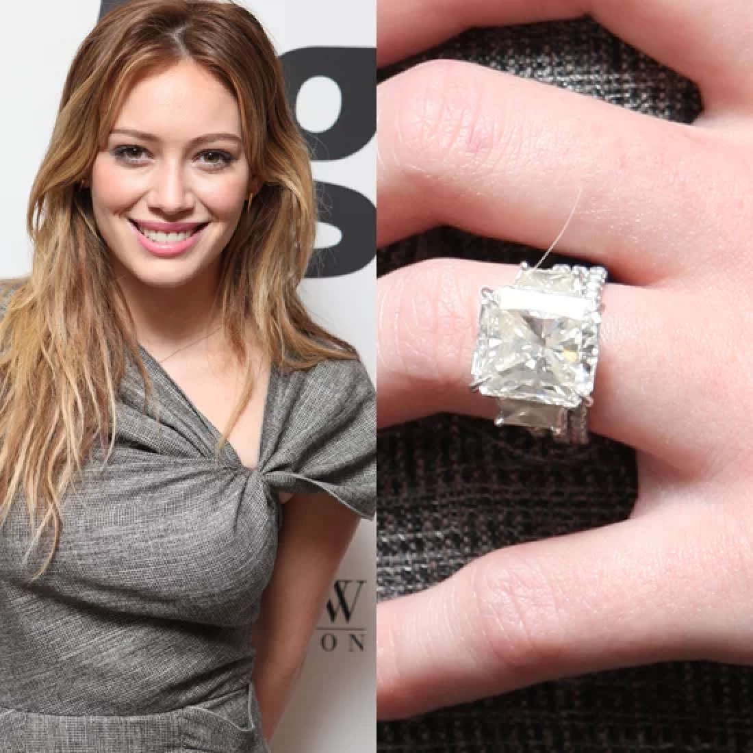 Celebrity Jewelry: Hilary Duff Prefers a Beautiful Emerald Cut Diamond Ring