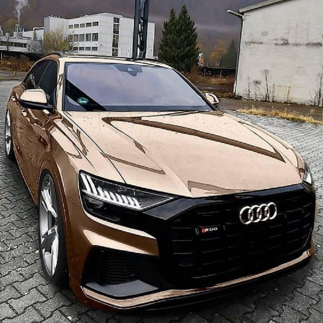 Bling wrapped cars Super Hot Shining Metallic Gold Audi