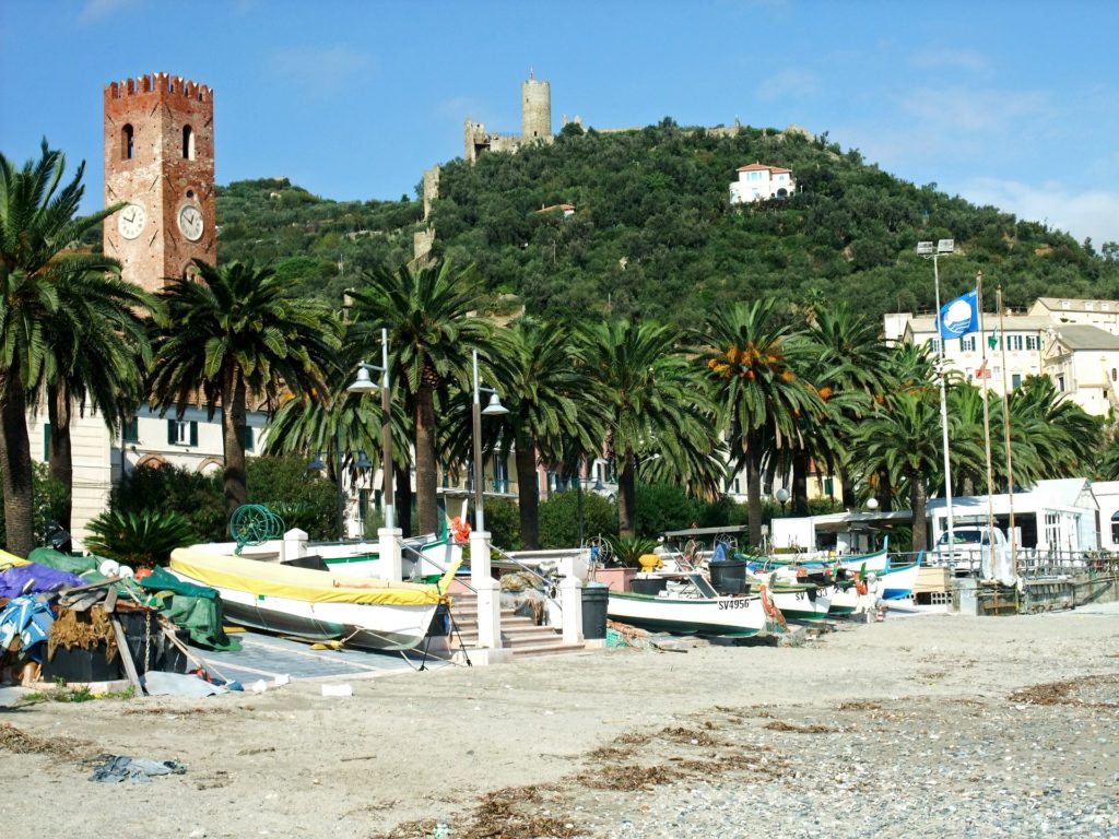The divine Mediterranean coastlines Palms fringe the shore in Noli
