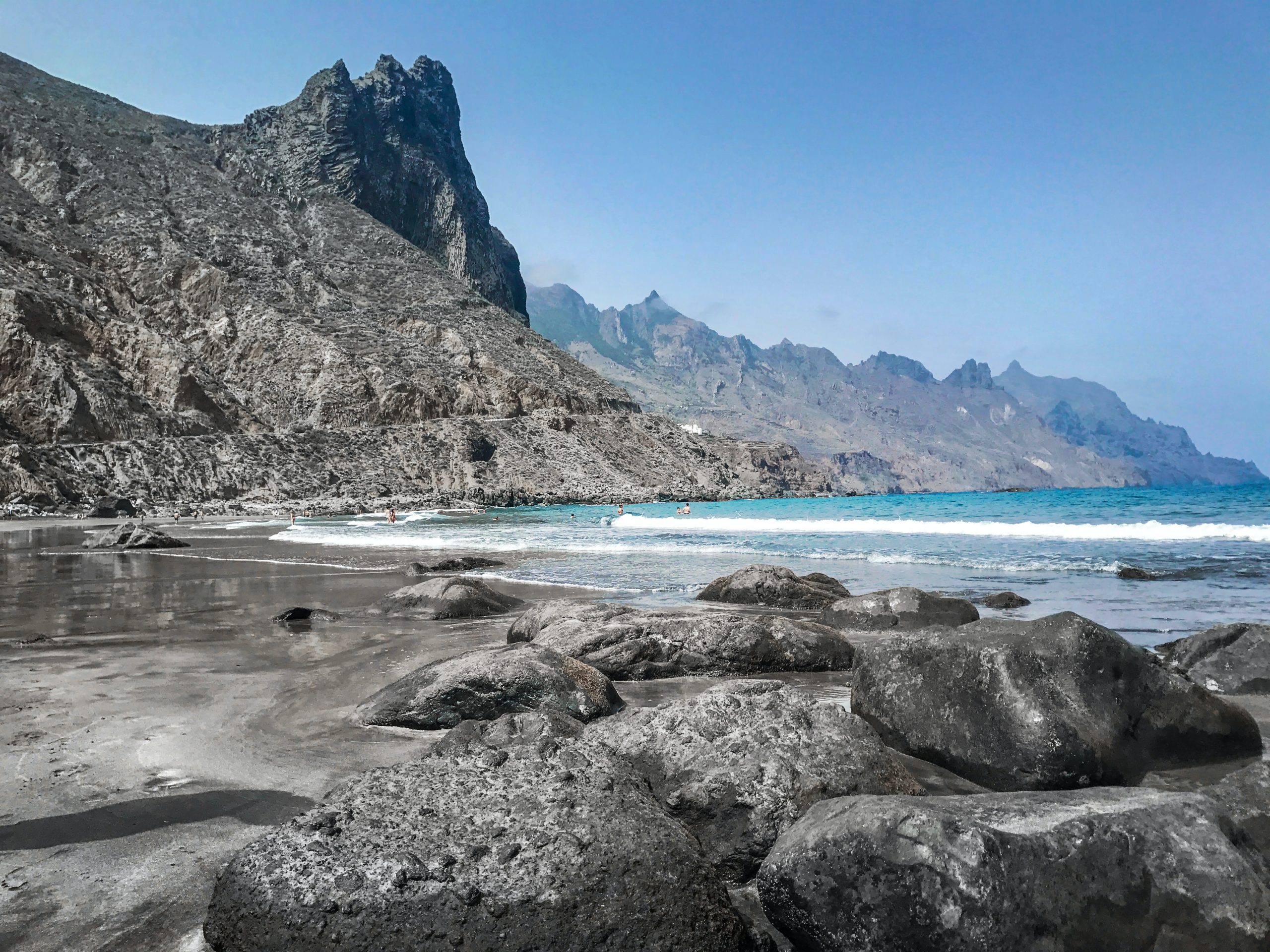 Swim with the DRAMATIC coastline of Santa Cruz de Tenerife in the background