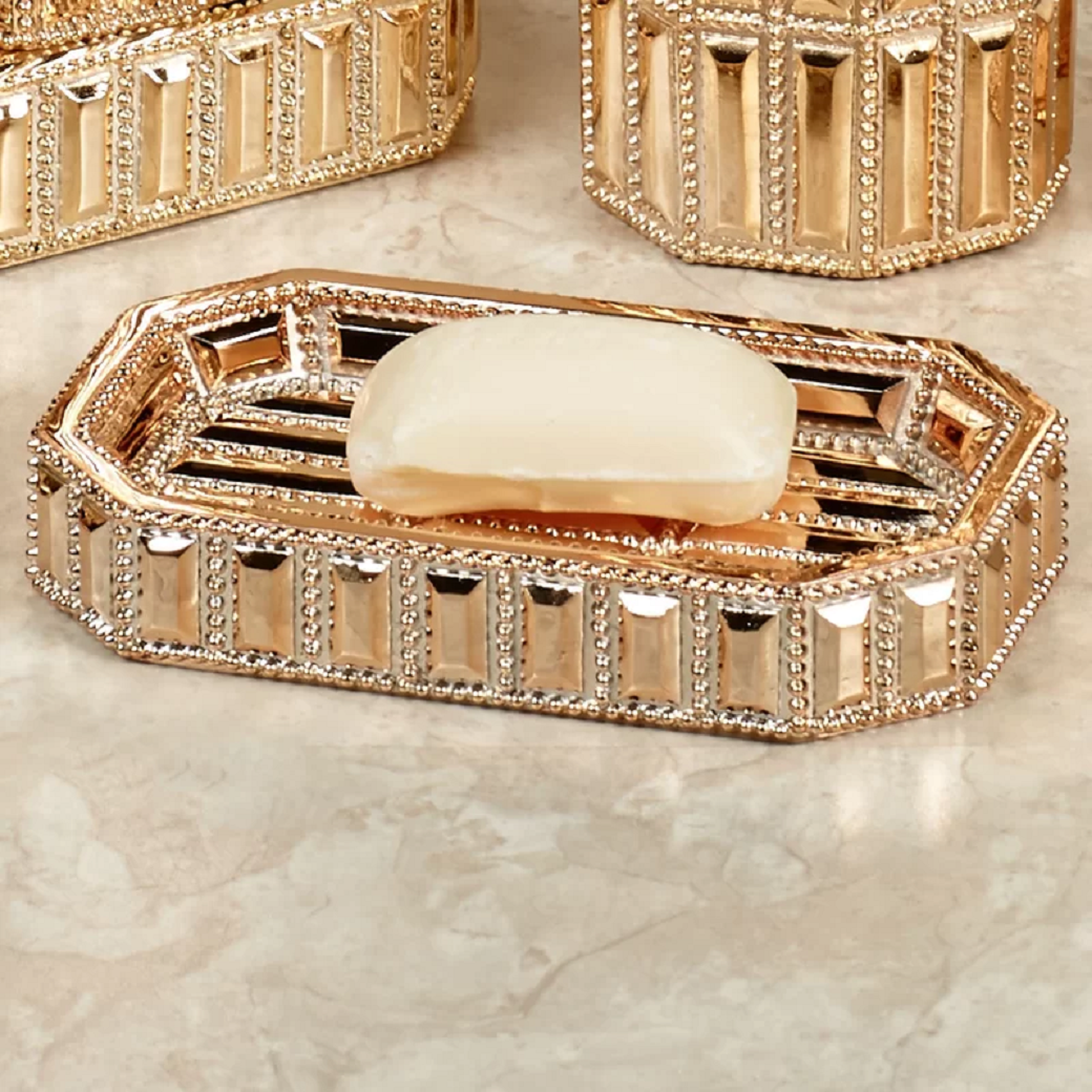 Bling for your bathroom Gold Rhinestones Soap Dish