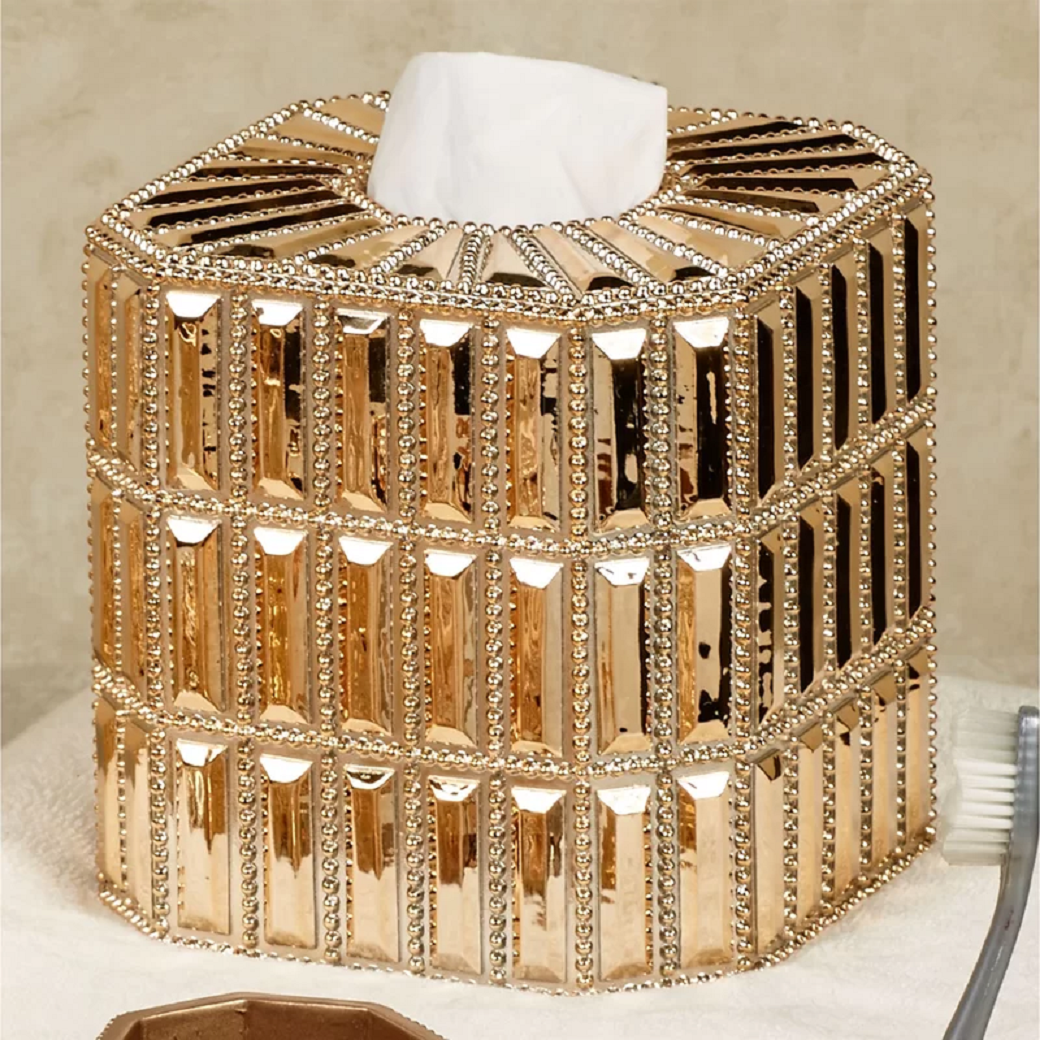 Bling for your bathroom Glittering Bathroom Tissue Box Cover