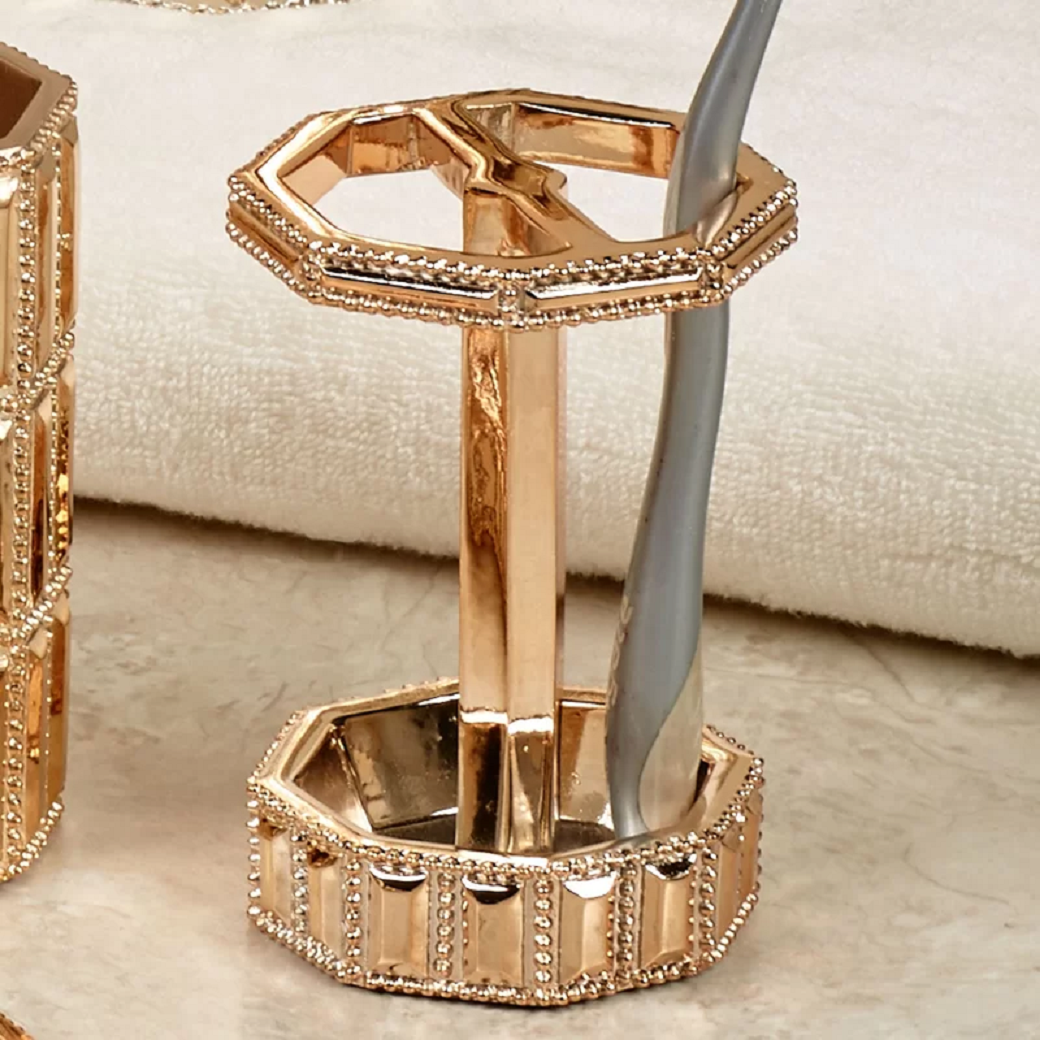 Bling for your bathroom Glittering Gold Toothbrush Holder