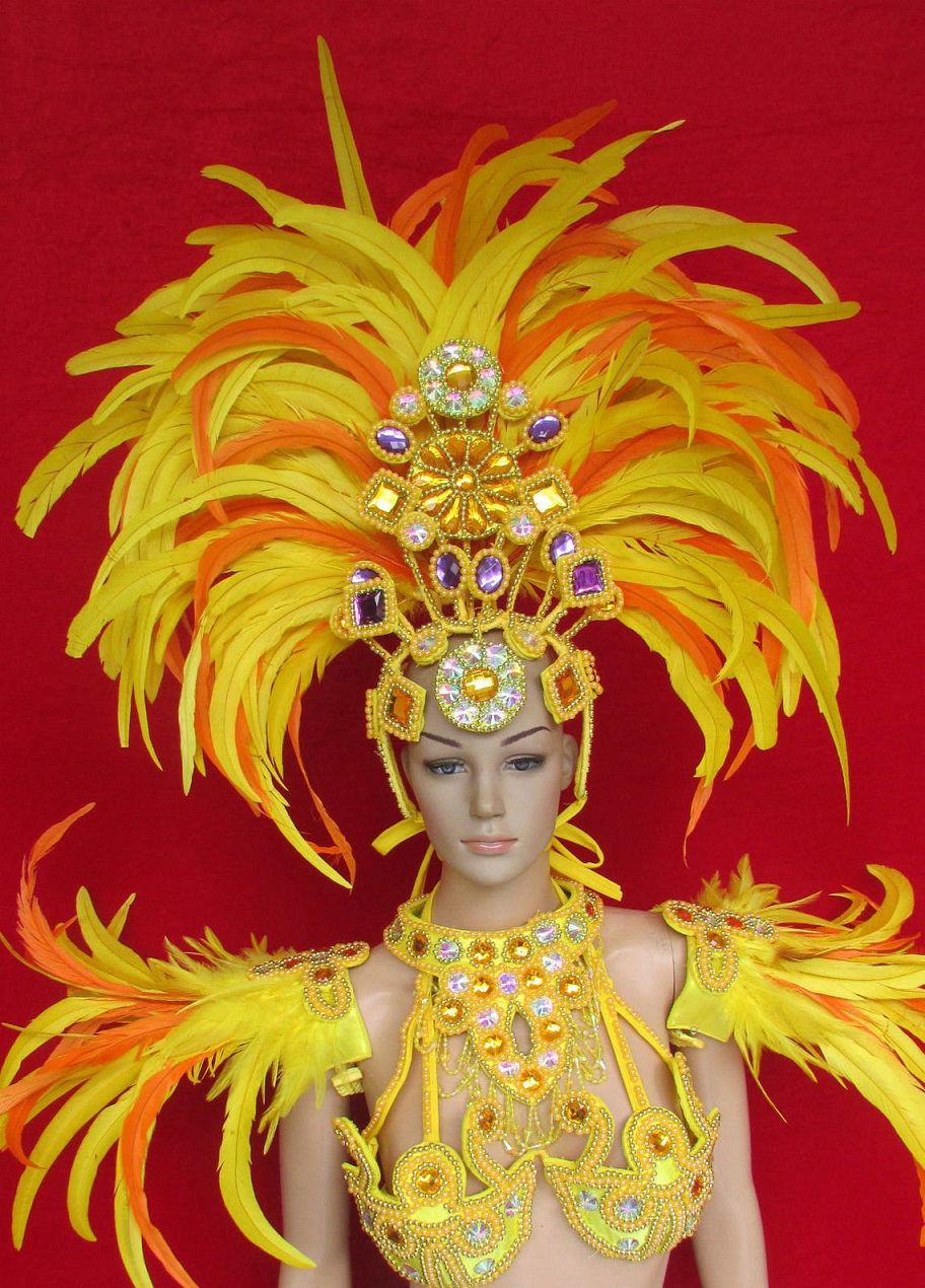 Bling carnival costumes Samba Parade Drag Carnival Rio Dancer Headdress Costume