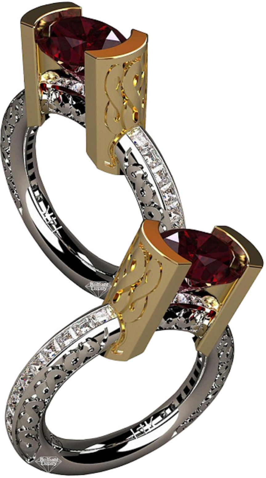 Best massive bling rings 2021 Infinity Ruby with Clear Glittering Diamond Ring