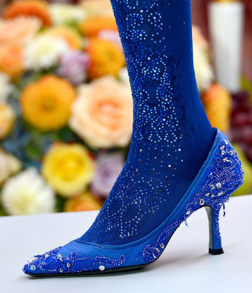 Best Women's Bling Heels 2021:  Dark Blue High Heels Pumps with Rhinestones And Beads