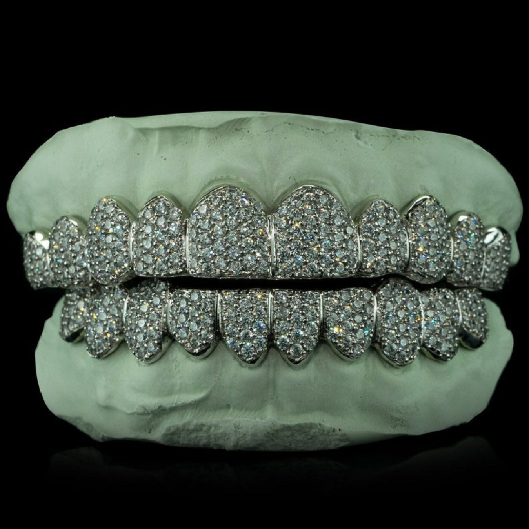 Best bling grillz 2021 Iced-Out All Teeth Glittering Grillz with Rhinestones