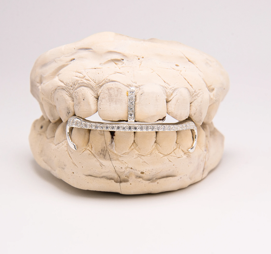 The Kim K - White Gold 2 Piece Grillz