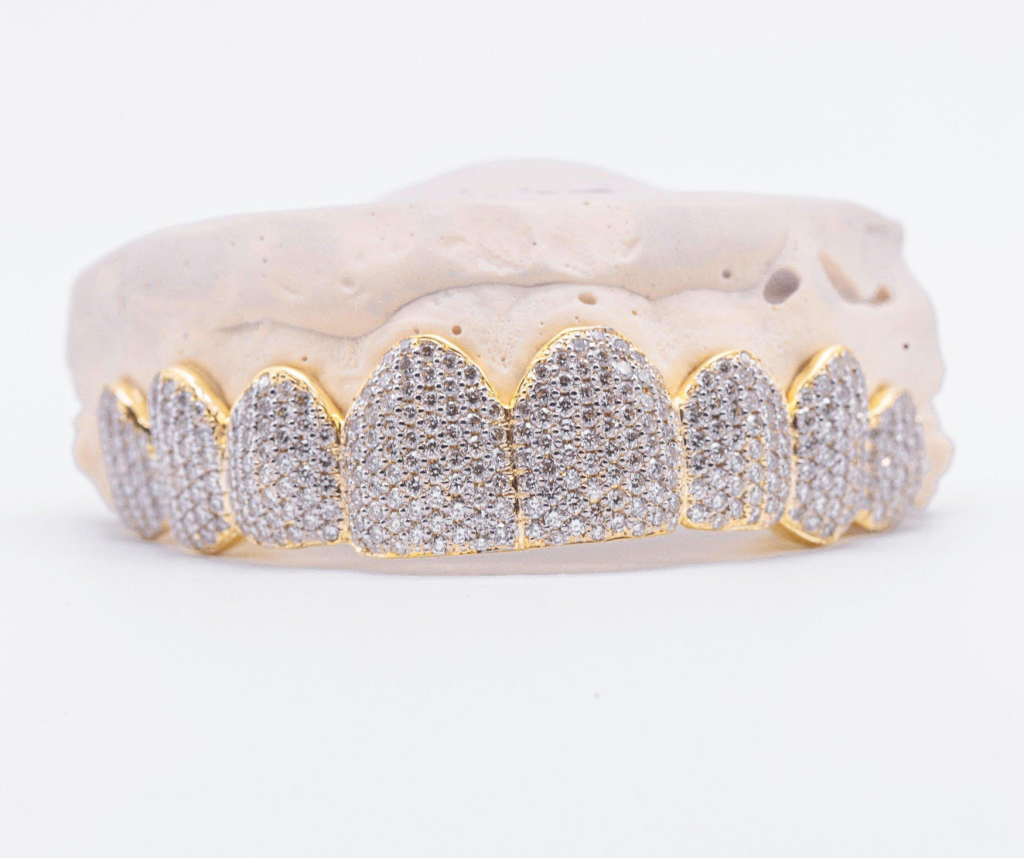 The Snow Cone - Yellow Gold with Diamond Sparkling Grillz