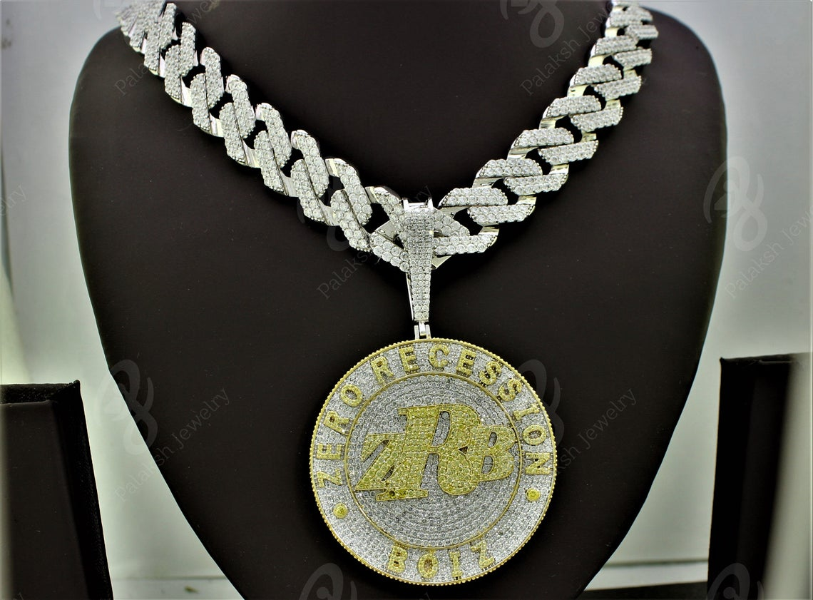 Best Hip Hop Bling 2021 ZRB Custom Iced Out Yellow/White Diamond Pendant