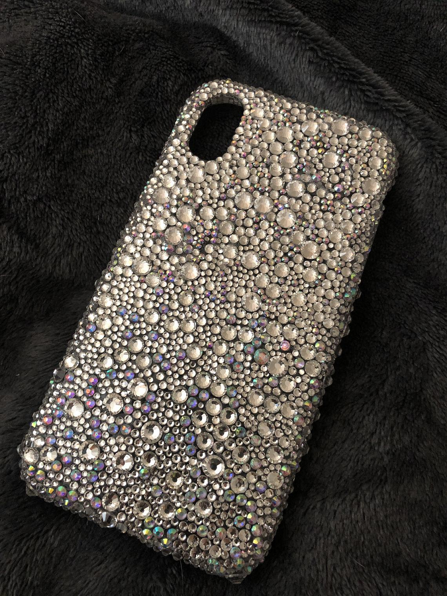 Best Cellphone Case Bling 2021: 
 Custom Bling IPhone X Mobile Back Cover with Silver Rhinestones