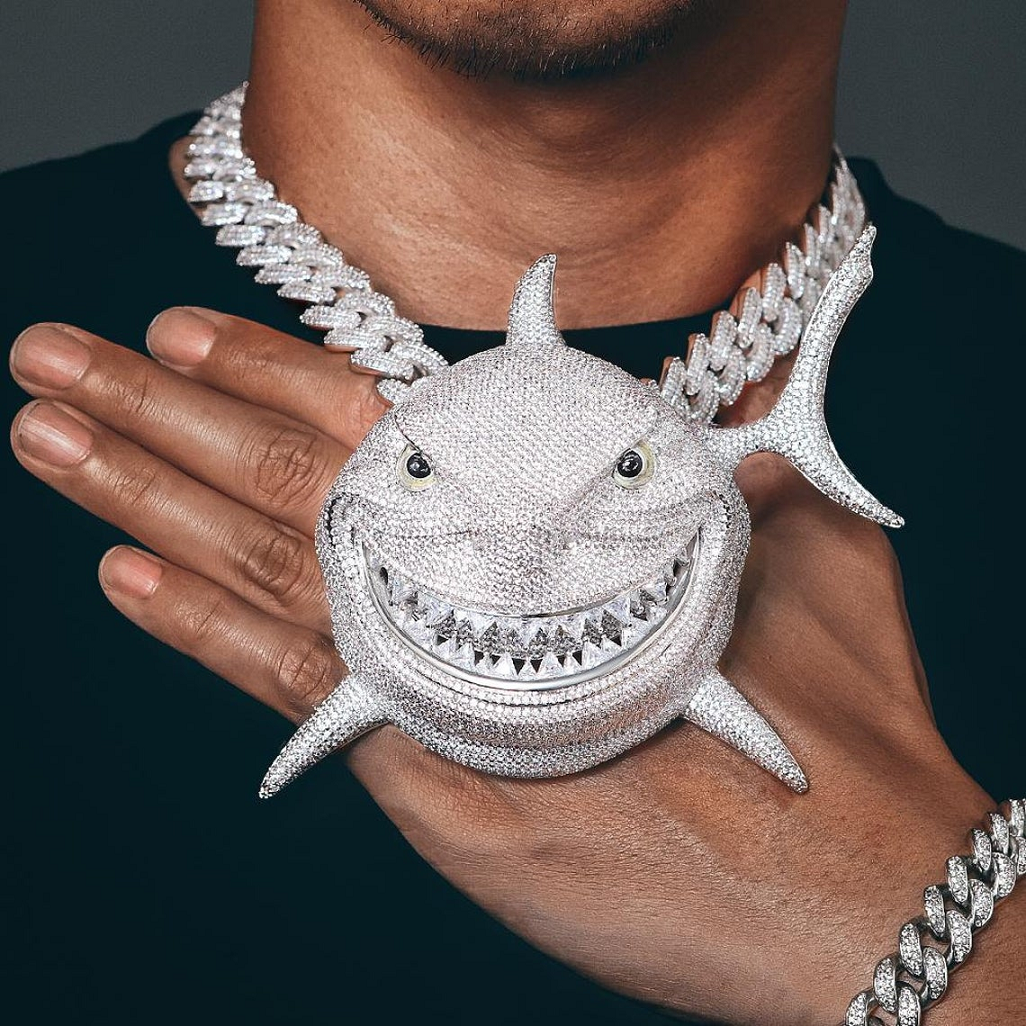 Iced Teeth Shark Bling Pendant