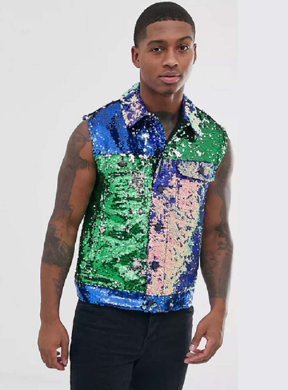 Best MEN'S Bling on Pinterest Men's Multi Colored Sequin Vest