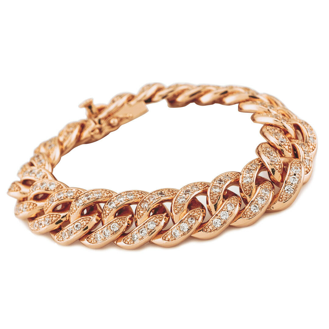 Best MEN'S Bling on Pinterest 18k Gold Out Iced CUBAN LINK Miami Chain Lab Diamond Bracelet for Men