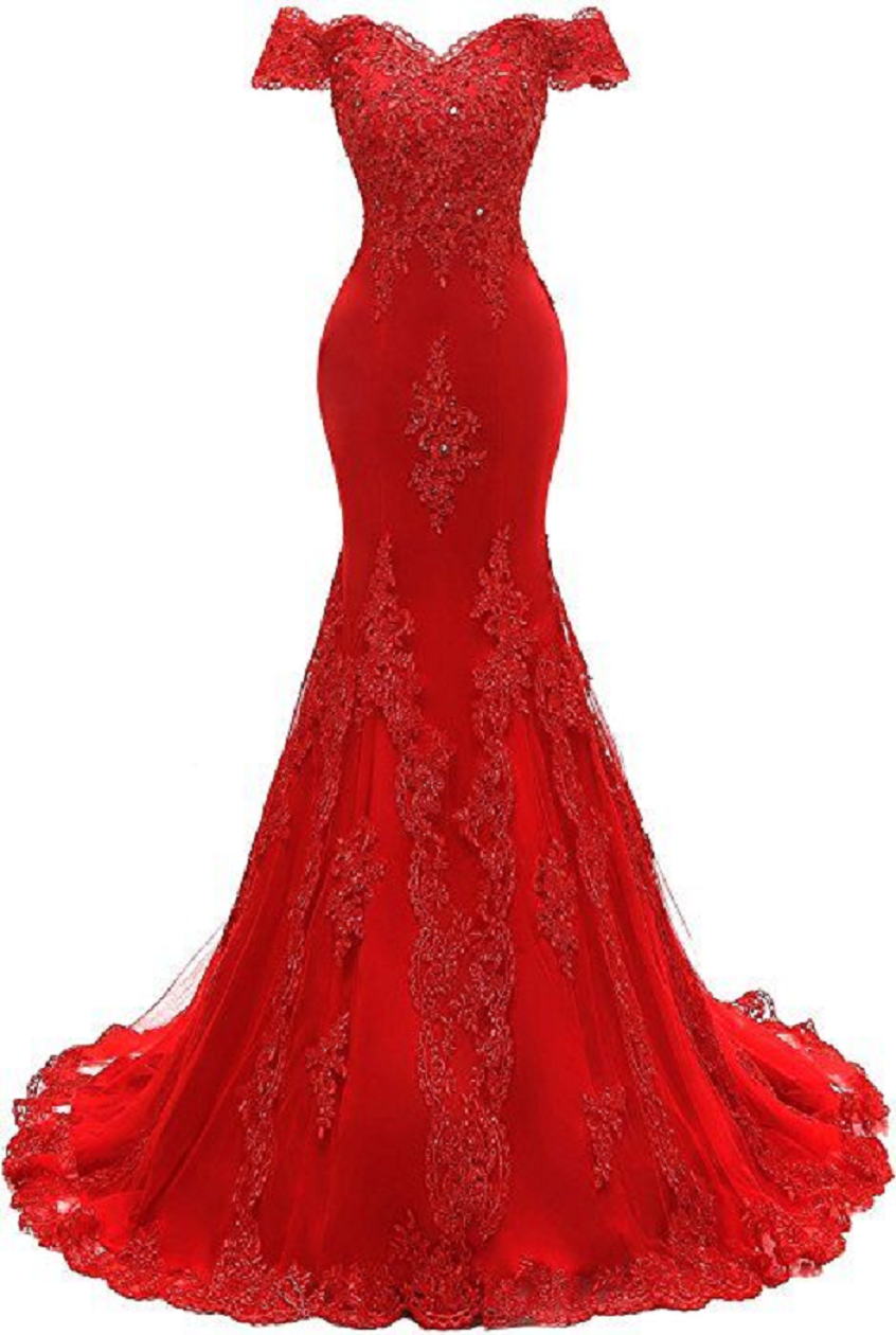 Best Instagram Red Sequin Dress Bling: Sweetheart Neck Red Lace Long Mermaid Gown with Short Sleeves and Embellishments