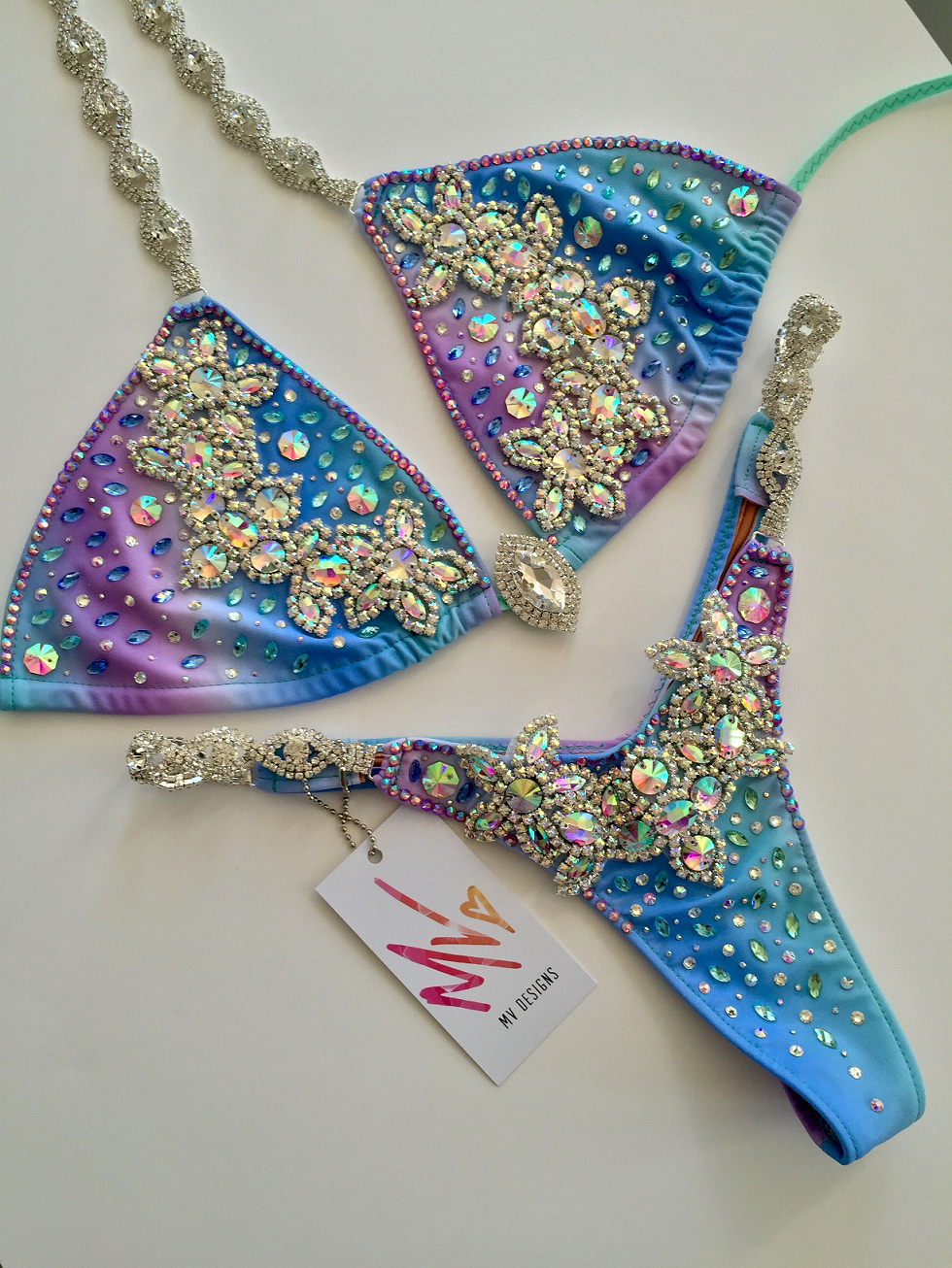 Shining Mermaid Swarovski Rainbow Color Crystal Bikini