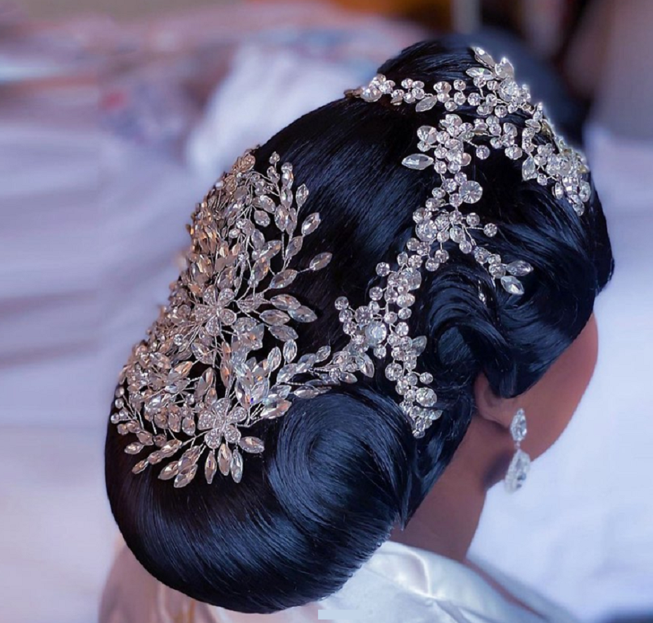 Bridal Hair Accessories with Glittering Rhinestones