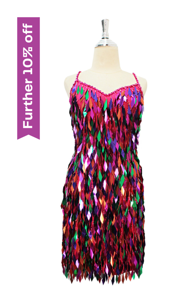 Handmade Short Multi-Colour Sequin Dress